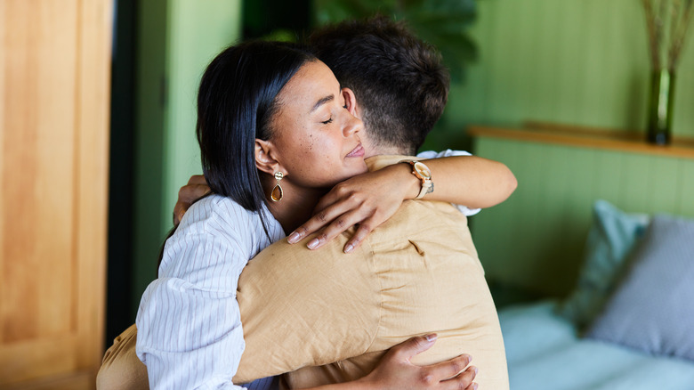 Couple hugging