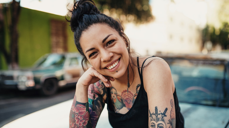 Woman with tattoos