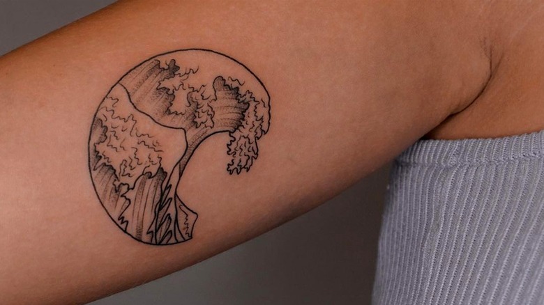 Circular wave tattoo