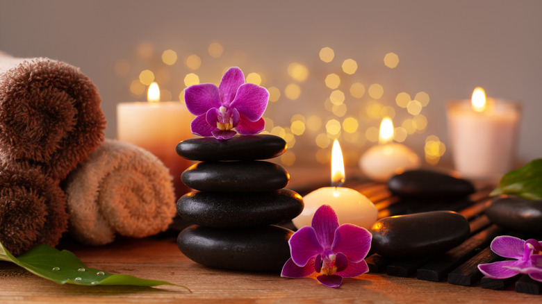 Candles in bathroom