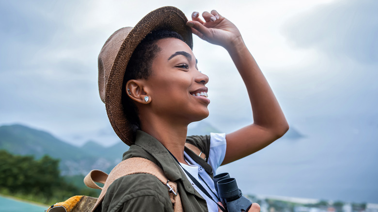 Young woman hiking 