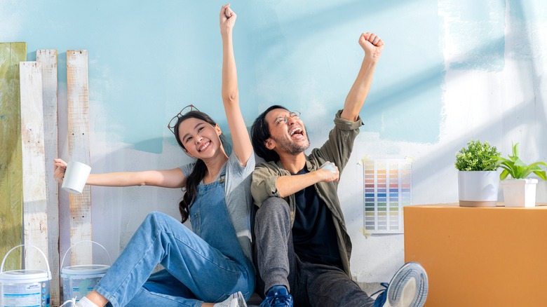 Couple celebrating