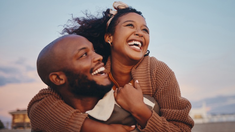 Couple laughing