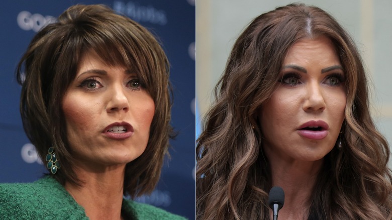 Kristi Noem in 2014 and 2025, side by side photos