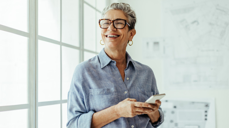 Woman smiling