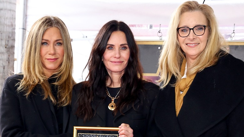 Jennifer Aniston, Courteney Cox, and Lisa Kudrow at Cox's Walk of Fame ceremony