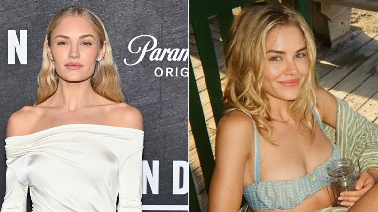Michelle Randolph November 2025 at Landman season 2 premiere with makeup and Michelle Randolph without makeup august 2024