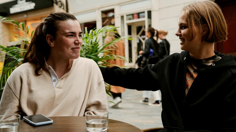 Two friends hanging out 