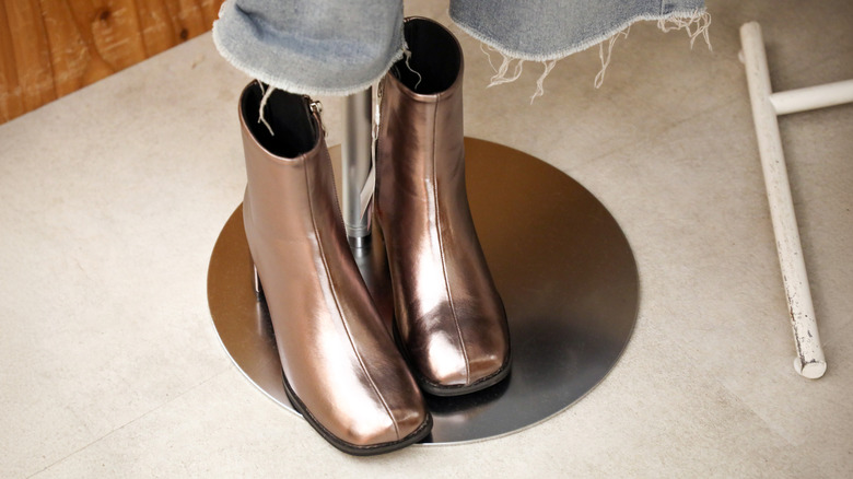 Mettalic ankle boots