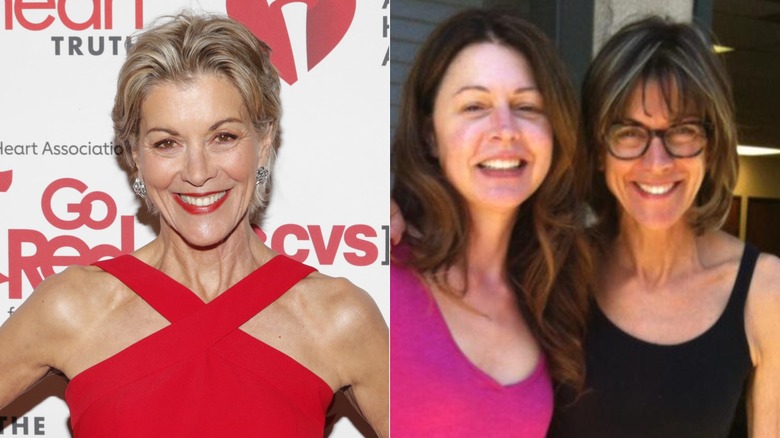 Wendie Malick with makeup next to a photo of Wendie Malick and Jane Leeves without makeup