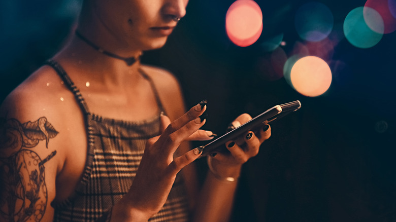 Girl texting on phone
