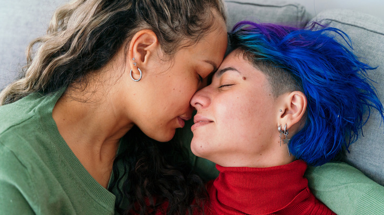 Two women close together 