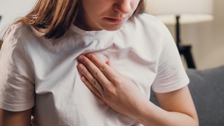 Woman experiencing a panic attack