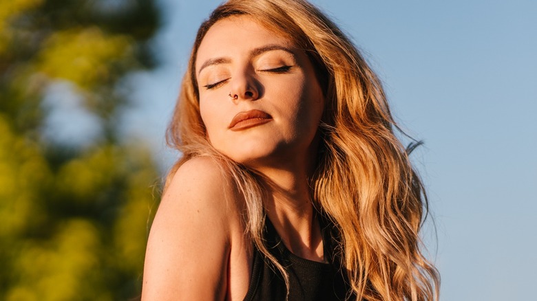 Woman enjoying sun