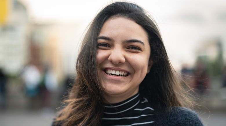 woman smiling at camera