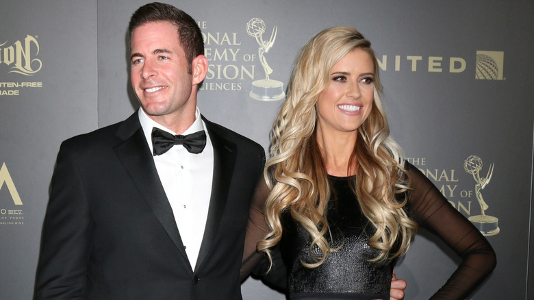 Tarek El Moussa and Christina Haack at an event in black outfits