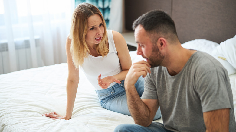 Couple having serious conversation