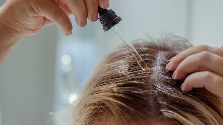 Oil on scalp