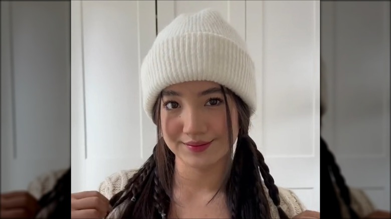 Woman with pigtails and braids