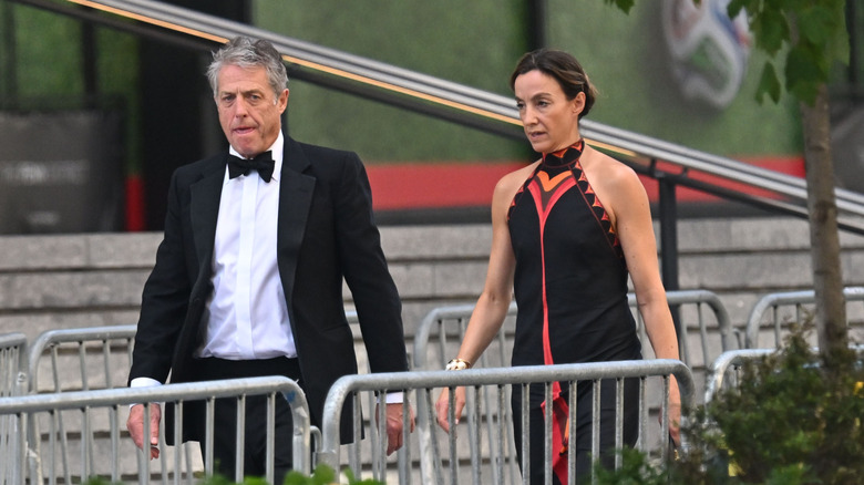 Hugh Grant and Anna Elisabet Eberstein pictured walking in NYC in 2026