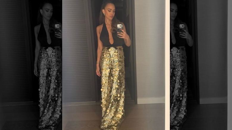 Jessica Alba taking a selfie of herself in July 2026
