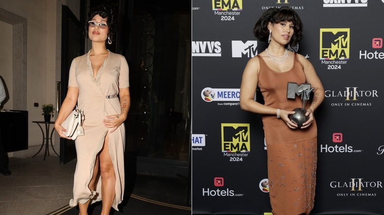 Raye in brown outfits