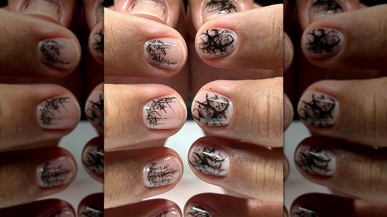 Gothic cybersigil nails