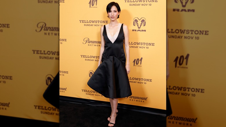 Kelsey Asbille with a dark bob at the  New York premiere of Yellowstone season five