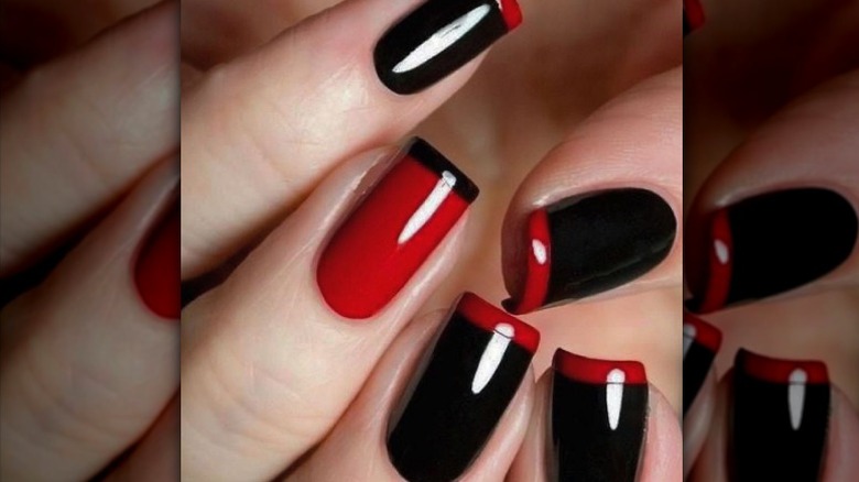 Red and black nails