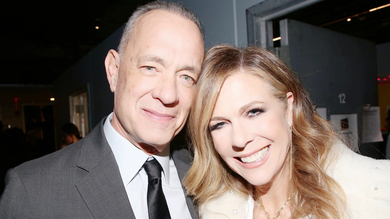 Tom Hanks and Rita Wilson smile for the camera in 2025