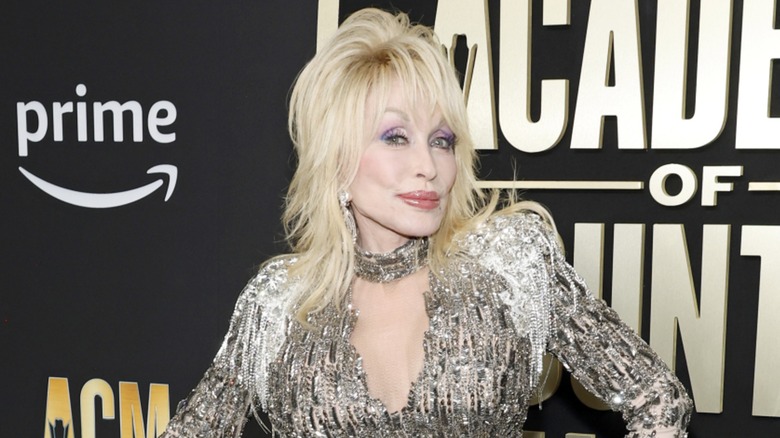Dolly Parton on the red carpet in 2023