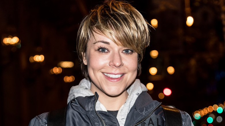 Tina Majorino smiling while pictured leaving a "Napoleon Dynamite" screening in 2018