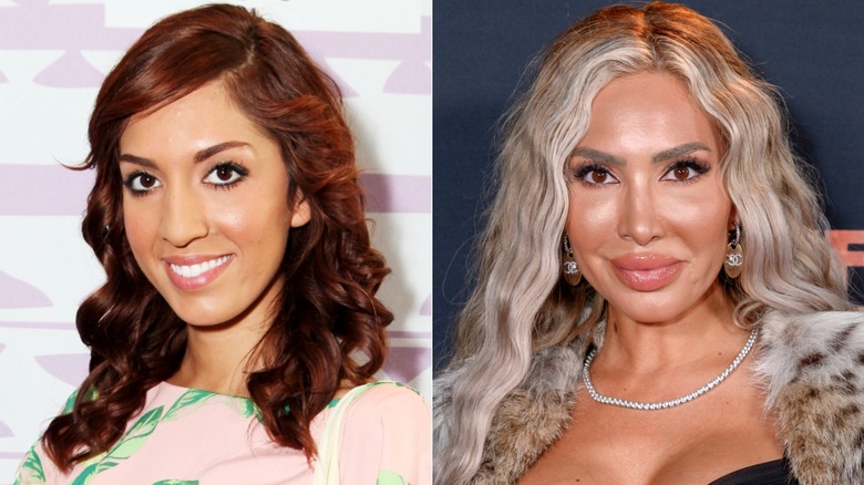 Farrah Abraham in 2016 and 2024, side-by-side photos