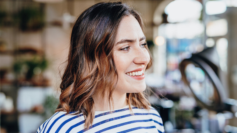 Woman with balayage hair