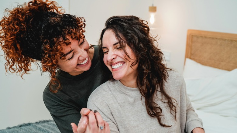 Couple happy and laughing together