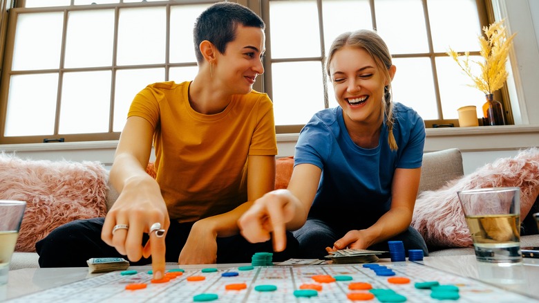 Couple playing game