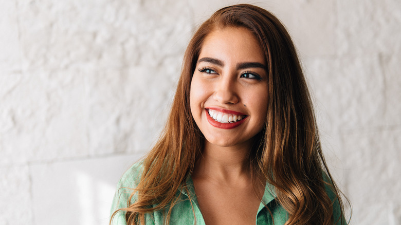 Woman smiling