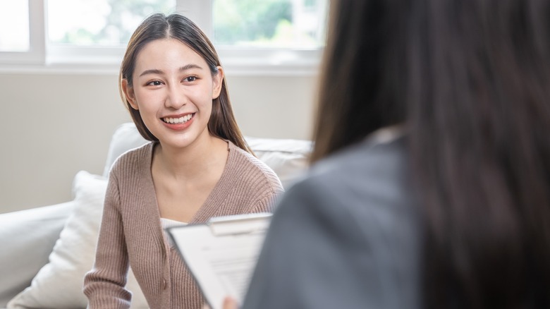 Woman in a therapy session