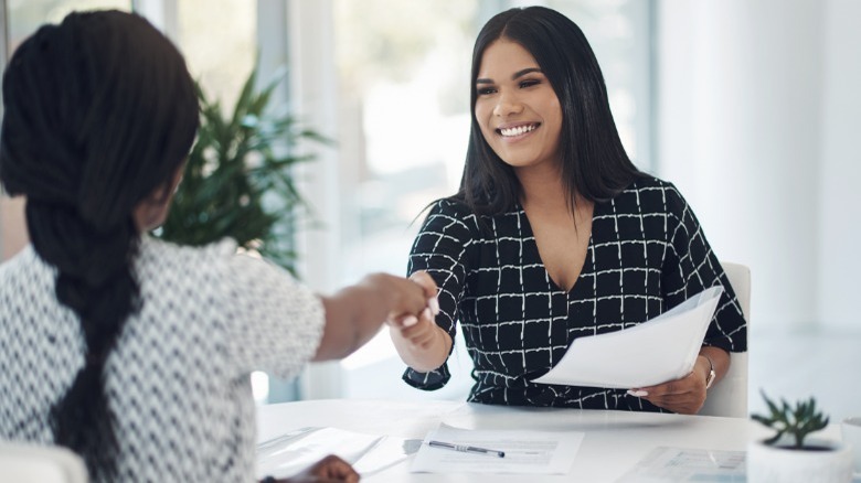 Woman meets with a financial advisor