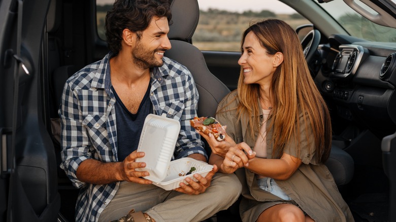 Couple smiling
