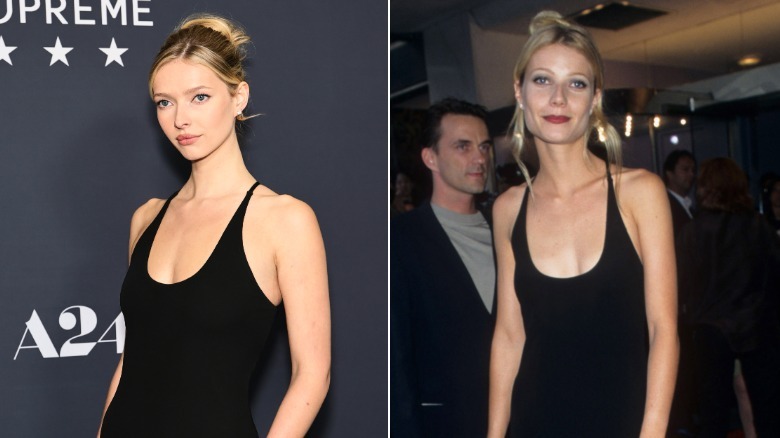 Apple Martin in 2025 (left) and Gwyneth Paltrow in 1996 (right)