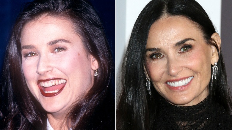 Side by side photo of Demi Moore