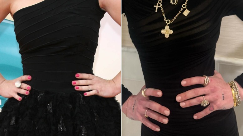 Kelly Osbourne's hands in 2012 (left) and in 2026 (right)