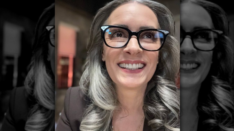Paget Brewster grins in an Instagram post in 2024
