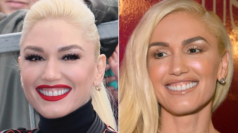 Gwen Stefani with and without eyeliner