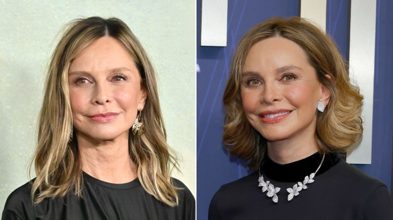 Side by side photos of Calista Flockhart