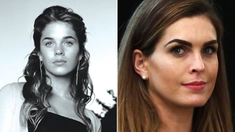 Hope Hicks in 2005 (left) and in 2020 (right)
