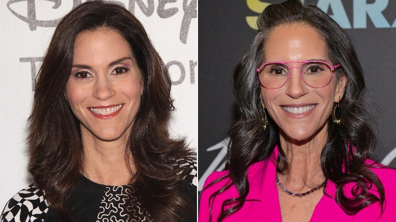 Side-by-side photos of Jami Gertz