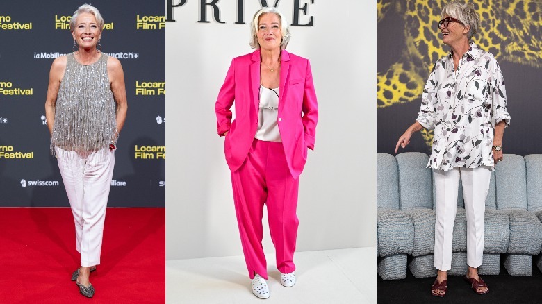 Side-by-side photos of Emma Thompson
