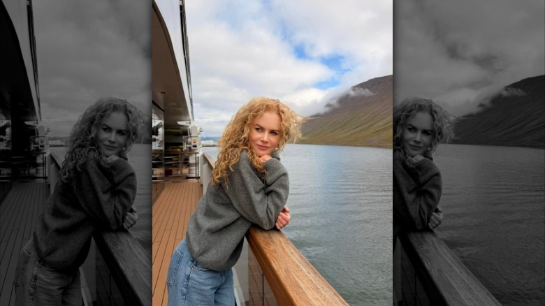 Nicole Kidman pictured on a boat in Iceland (2026)